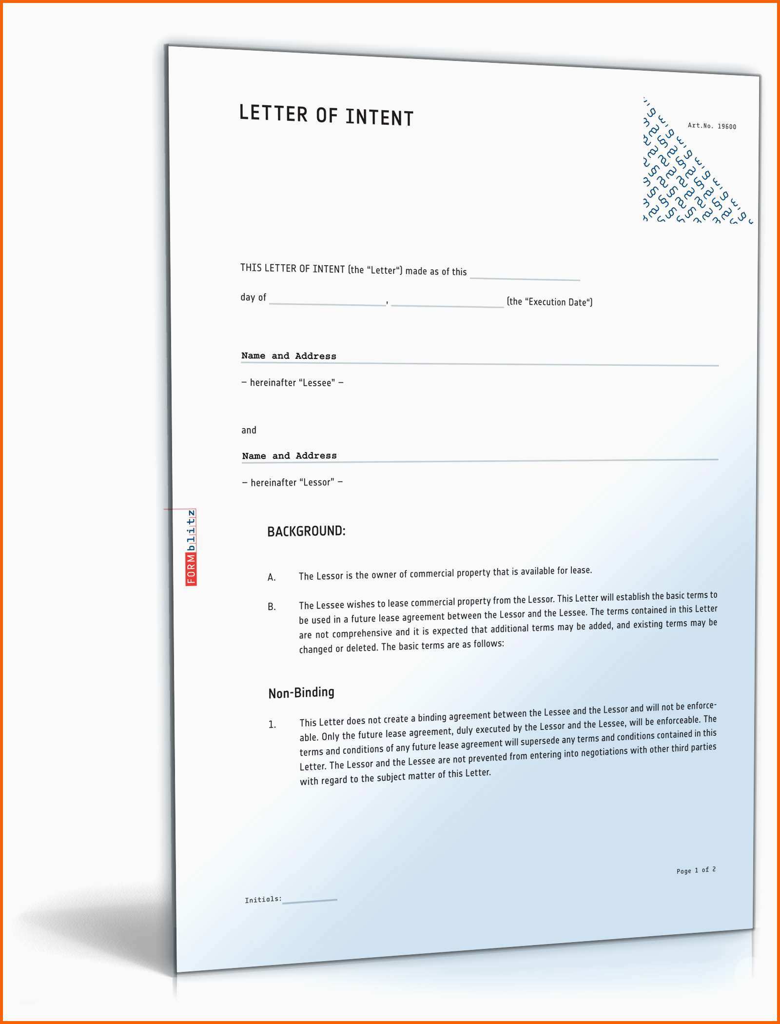 mercial lease letter of intent
