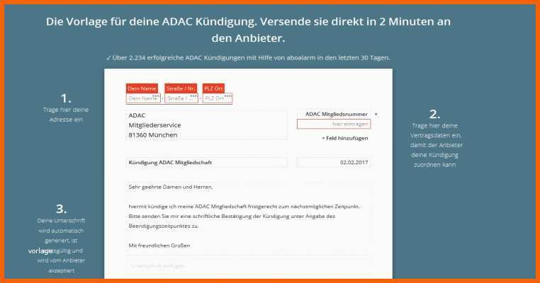 adac kuendigen vorlage