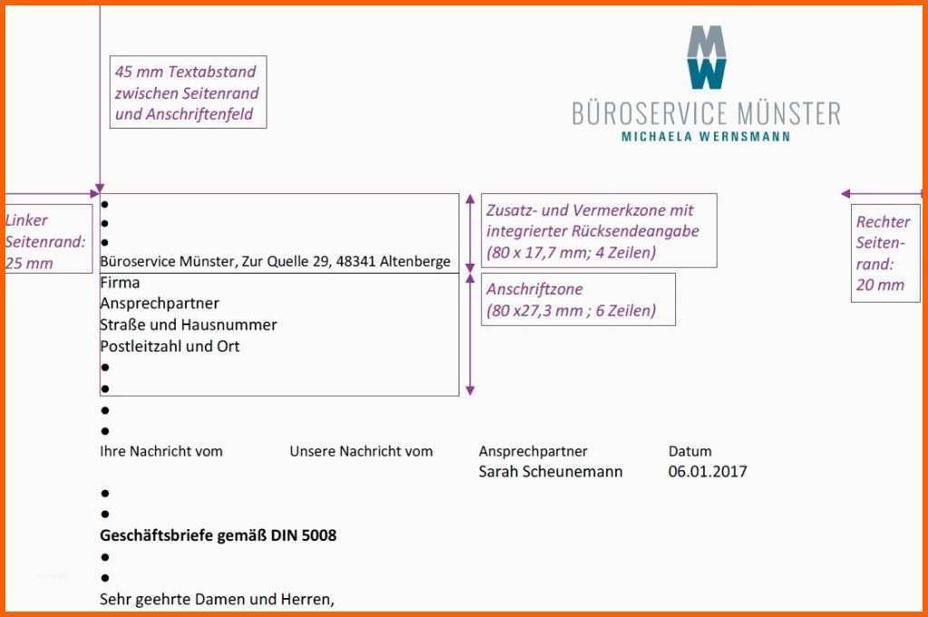 Phänomenal Din 5008 Büroservice Münster