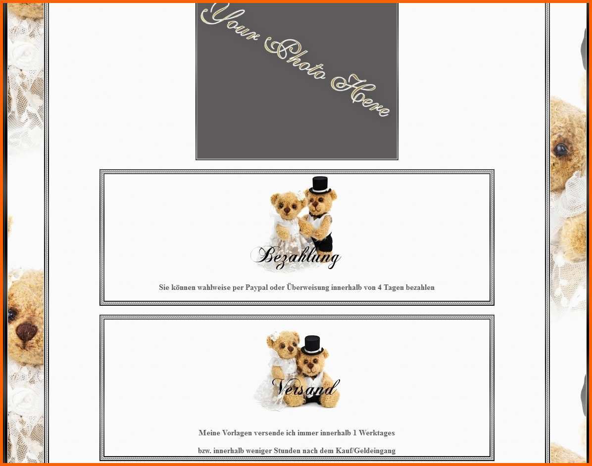 Phänomenal Ebay Vorlage Teddy Hochzeit Angelsdesignz