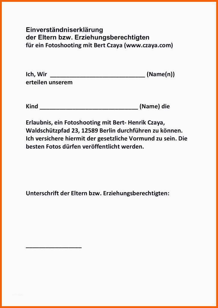 Phänomenal Einverständniserklärung Fotos Kindergarten Vorlage