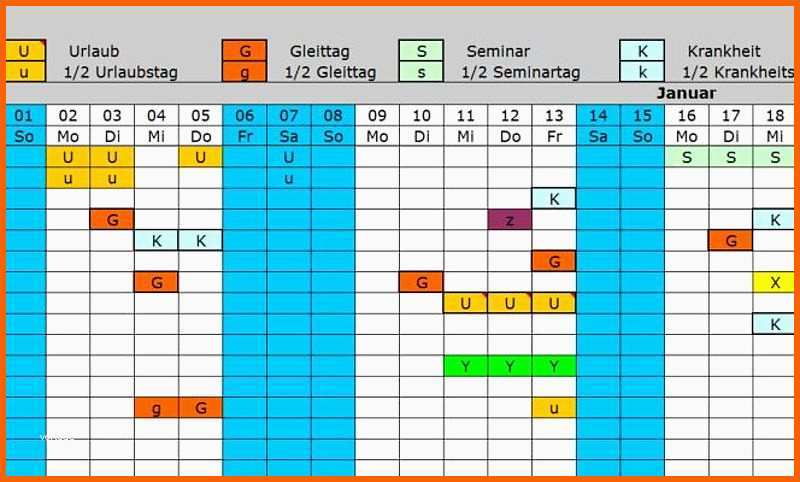 Phänomenal Excel Urlaubsplaner Zur Abwesenheitsverwaltung