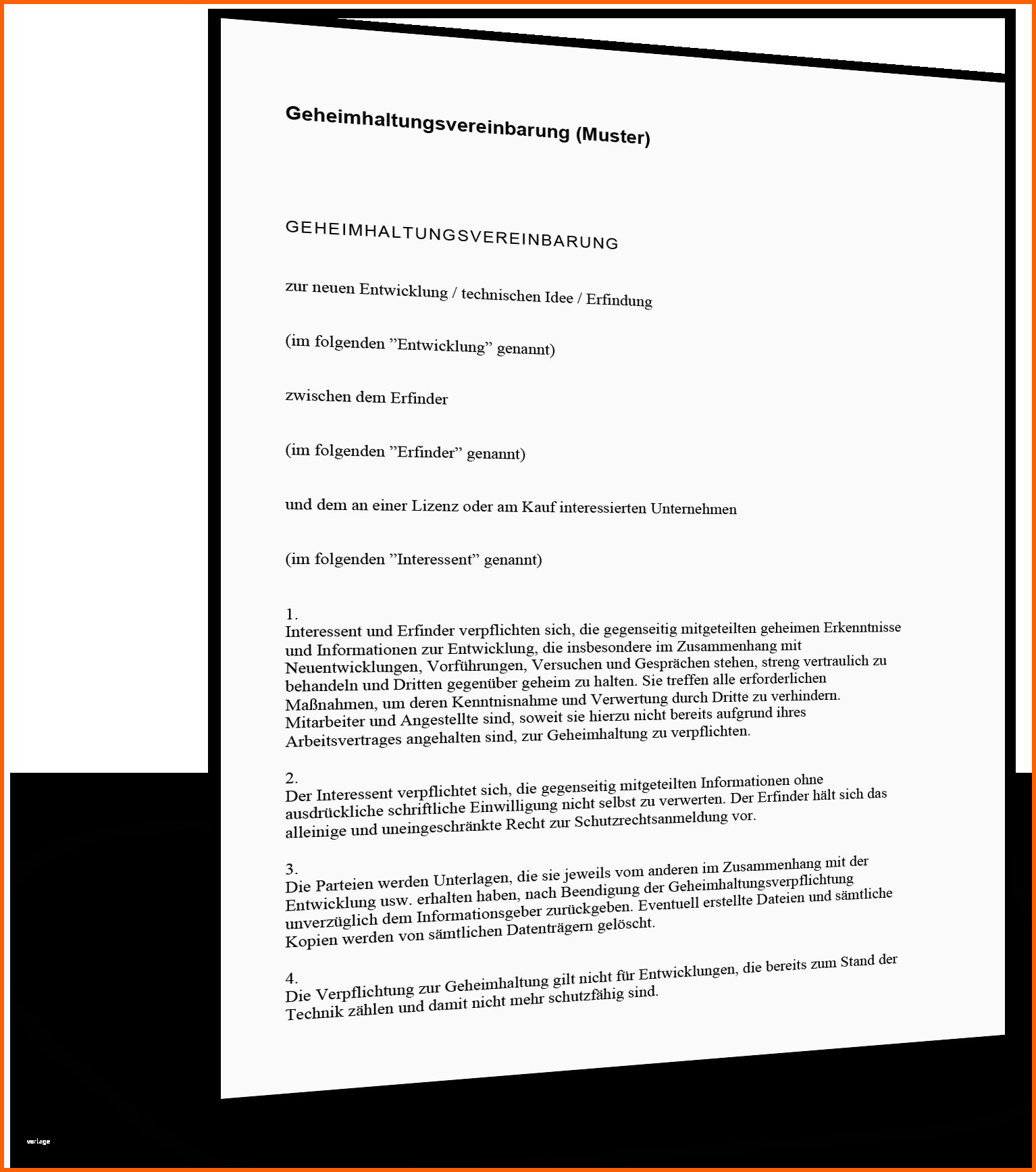 Phänomenal Geheimhaltungsvereinbarung Muster Standardvertraege