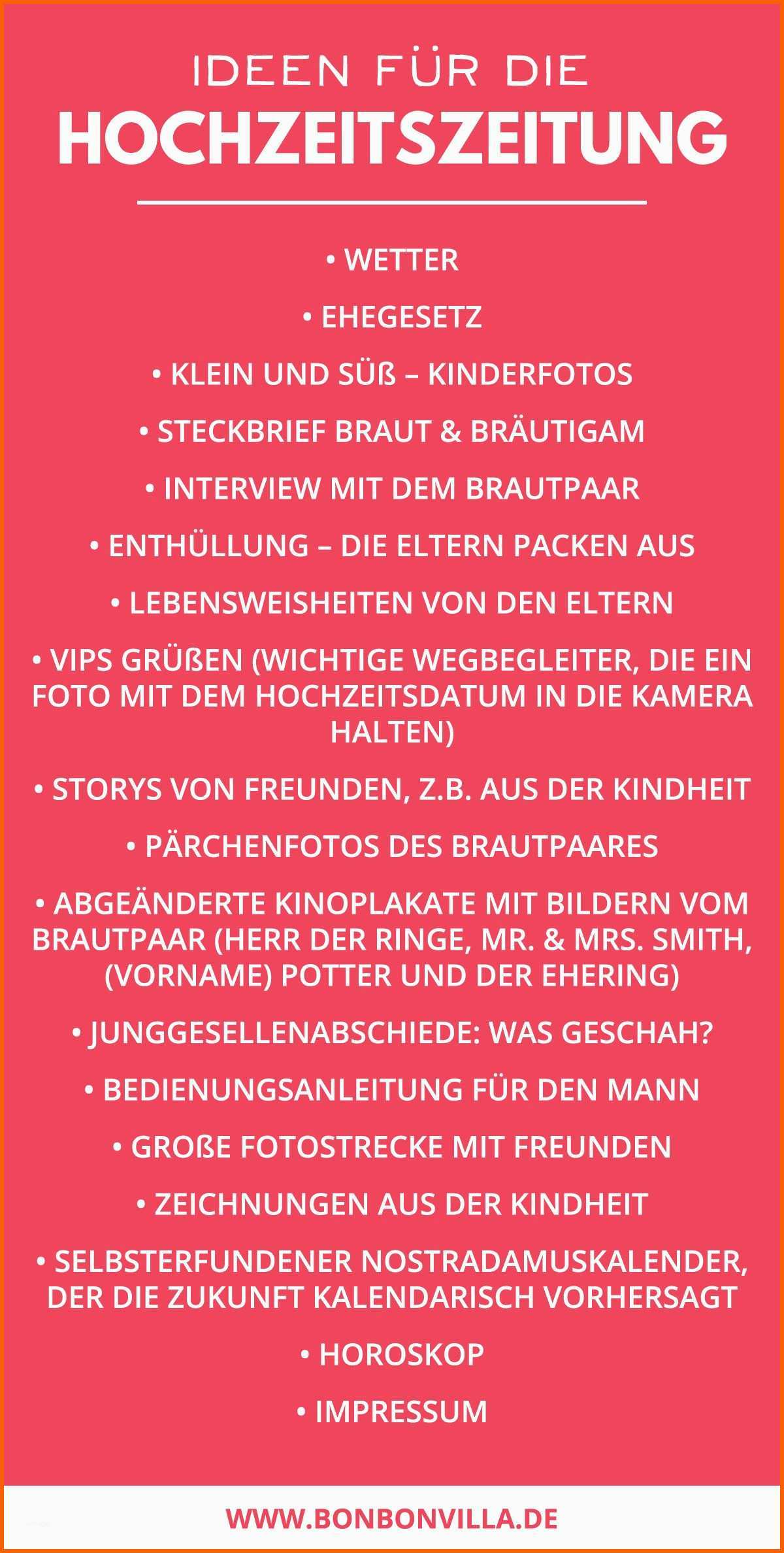 Phänomenal Hochzeitszeitung Gestalten Vorlage & Ideen