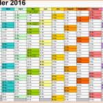 Phänomenal Kalender 2016 In Excel Zum Ausdrucken 16 Vorlagen