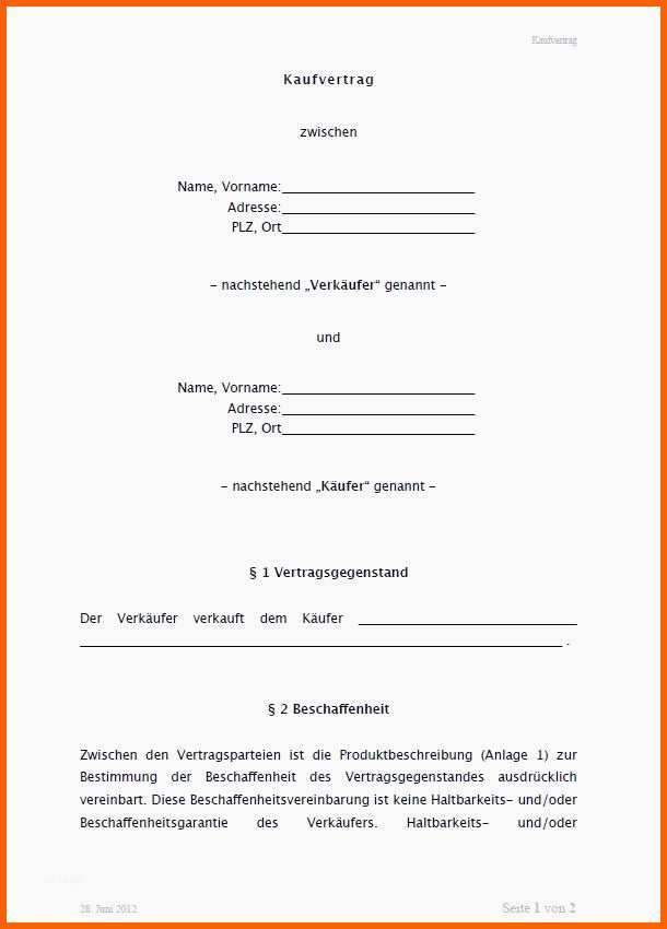 Phänomenal Kaufvertrag Auto Word Inspiration 12 Quittung Vorlage