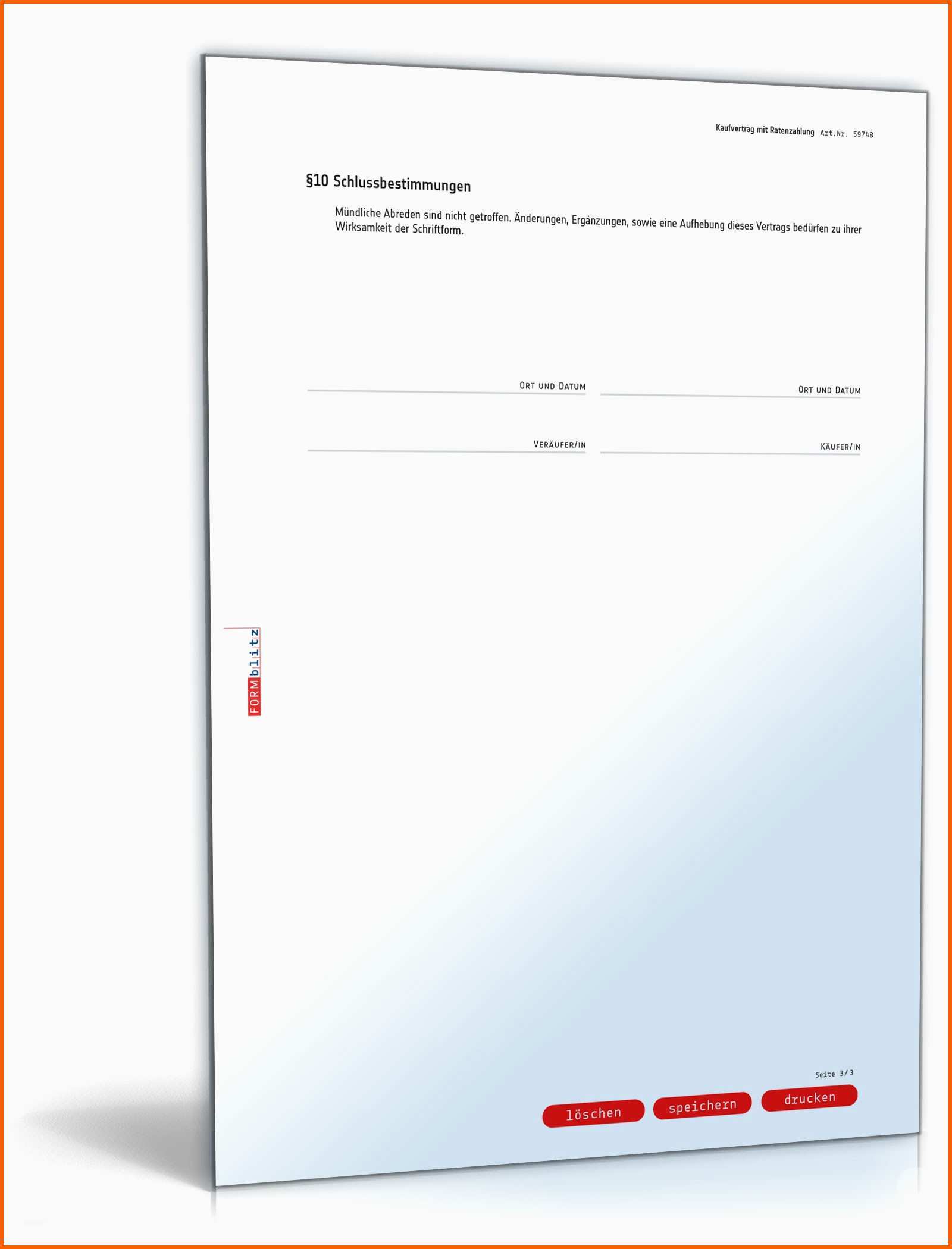 Phänomenal Kaufvertrag Mit Ratenzahlung
