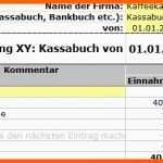 Phänomenal Kostenloser Download Excel Kassabuch Vereinsbuchhaltung