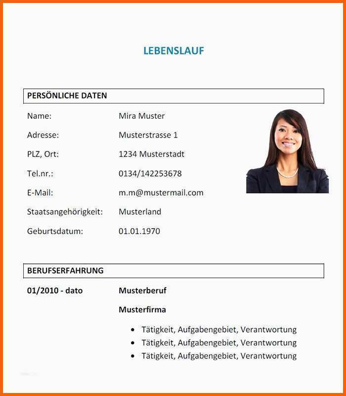 Phänomenal Lebenslauf Schüler Vorlage Word Schönste Vorlage