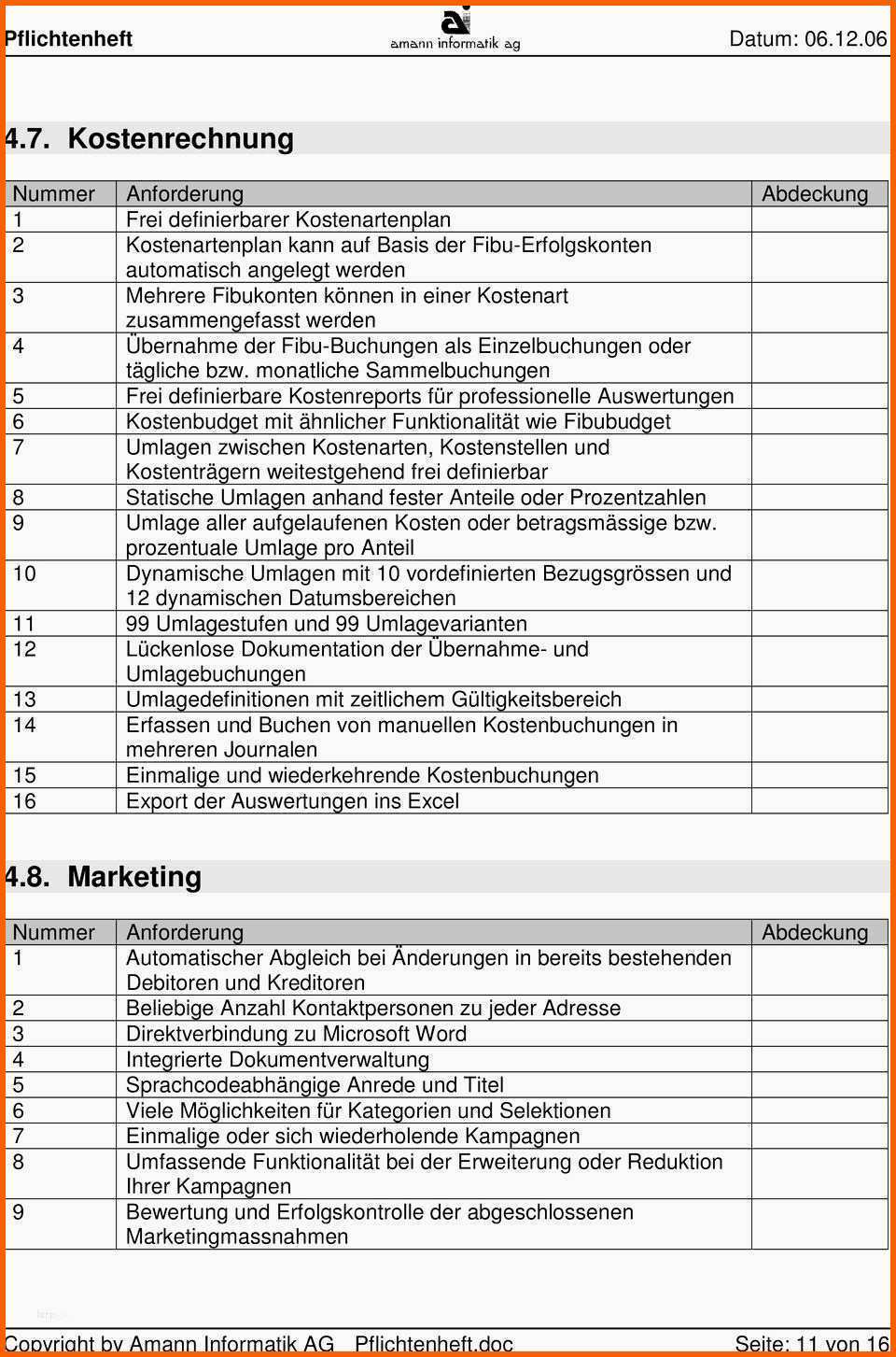 Phänomenal Pflichtenheft Vorlage Maschinenbau Best Techn