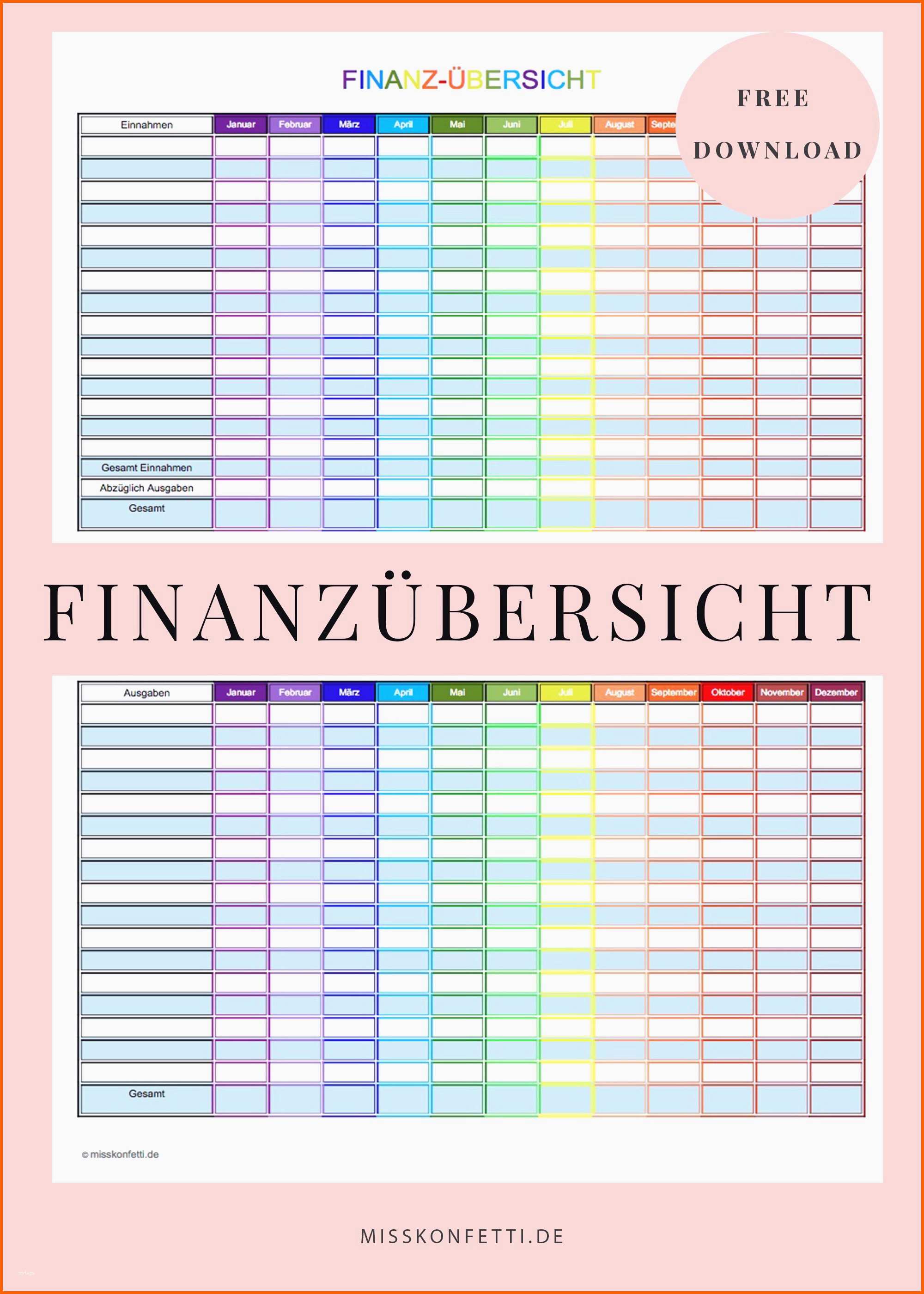 Phänomenal Schön Monatliche Ausgaben Tabelle Vorlage
