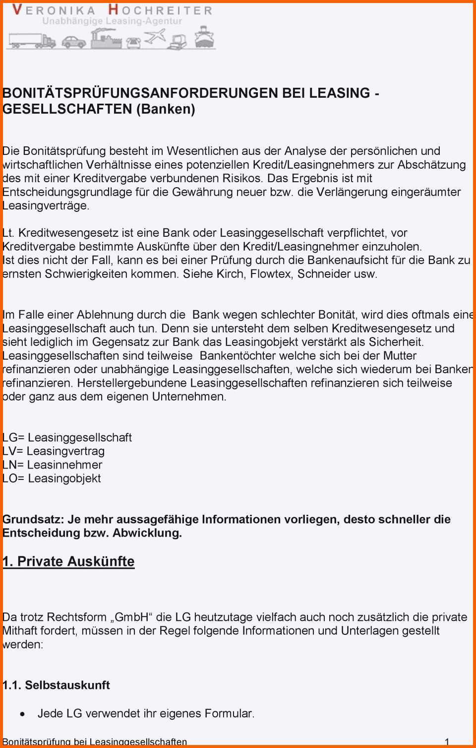 Phänomenal Selbstauskunft Vorlage Bank