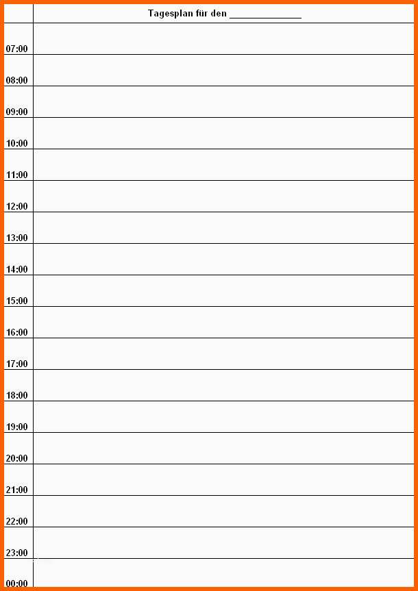 Phänomenal Tagesplaner Vorlage Kostenlos 9 Wochenplaner Zum