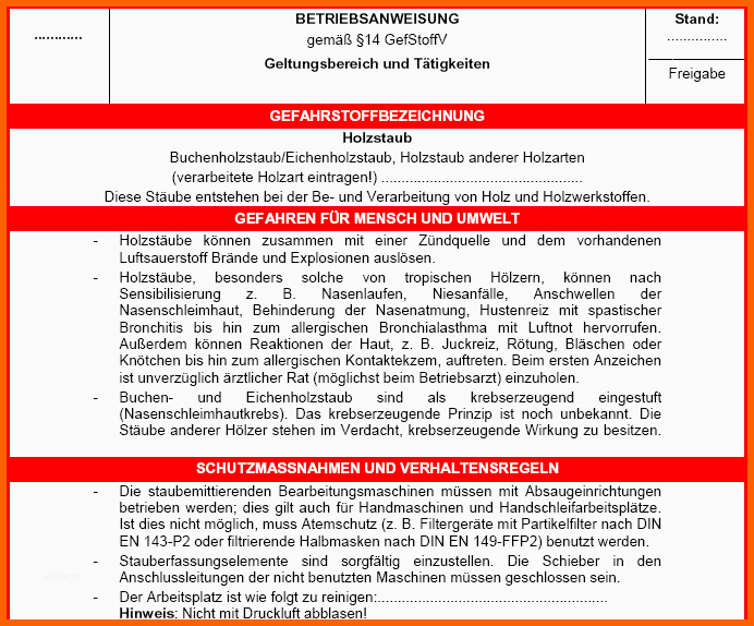 Phänomenal Trgs 553 Holzstaub Anlage 5