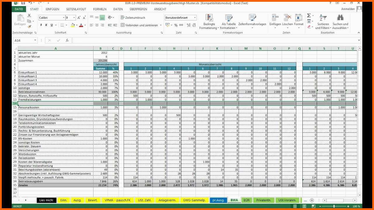 Phänomenal Tutorial Excel Vorlage EÜr Rohertrag 1 Und 2 Anzeigen