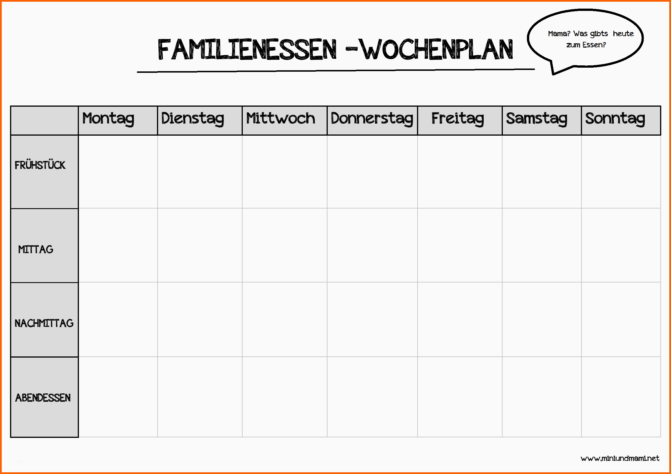 Phänomenal Unser Wochenplan – Miniundmami