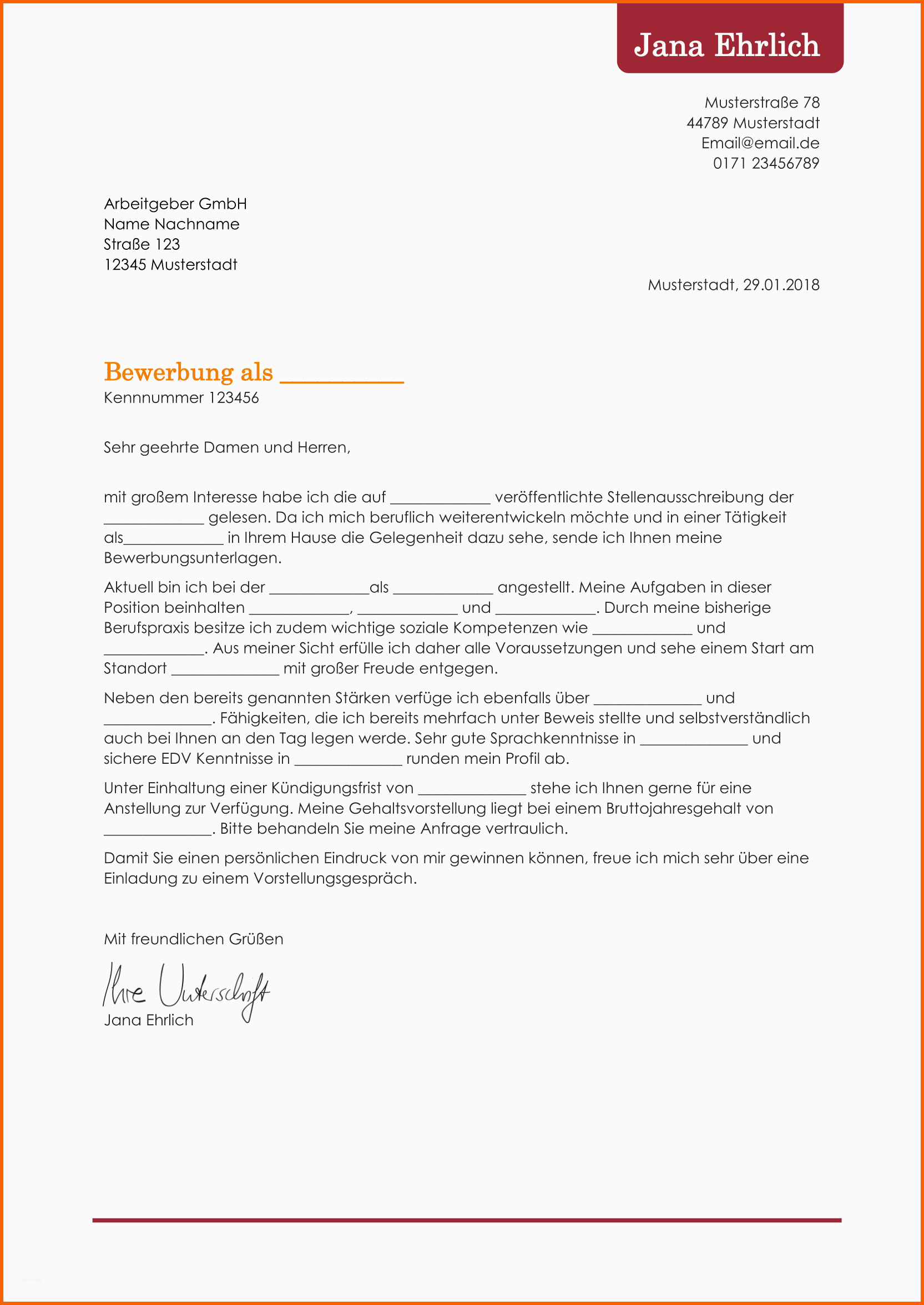 Schockieren 10 Professionelle Bewerbung Vorlage