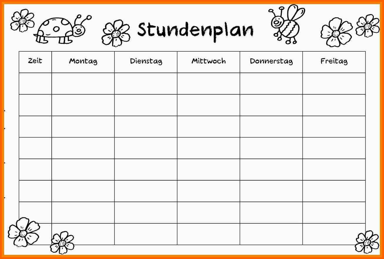 Schockieren 10 Stundenplan Vorlage Blumen