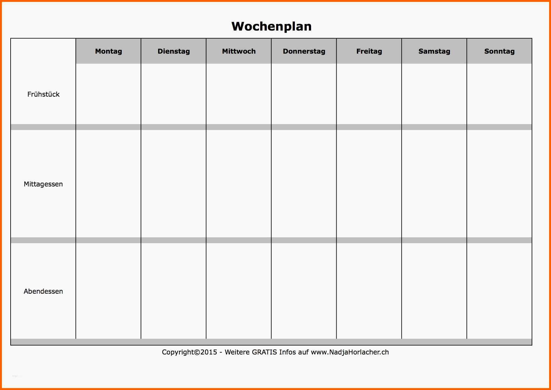 Schockieren 49 Hübsch Wochenplan Vorlage Word Modelle