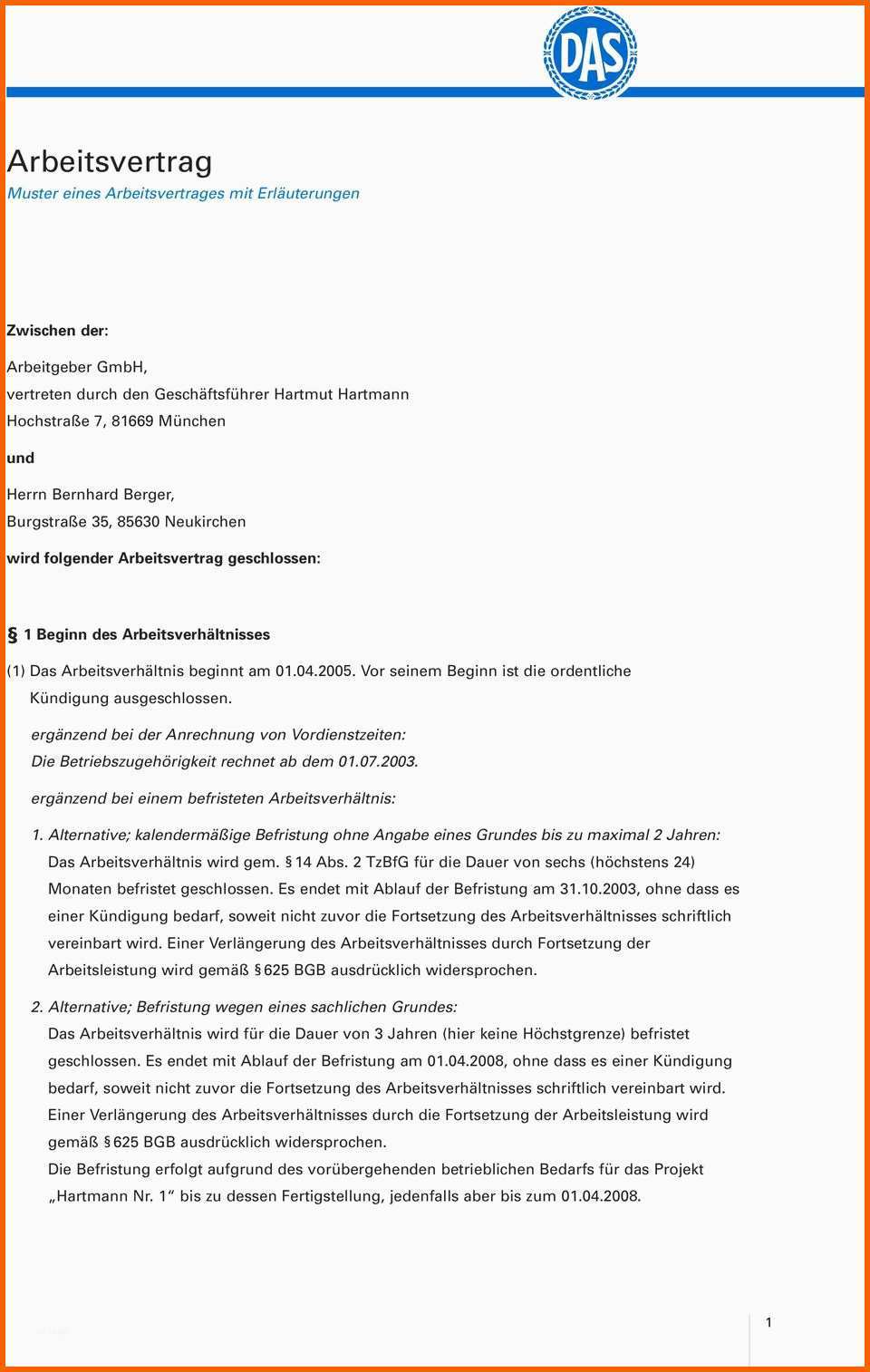 Schockieren Arbeitsvertrag Befristet Vorlage Arbeitsvertrag Vorlage Fr