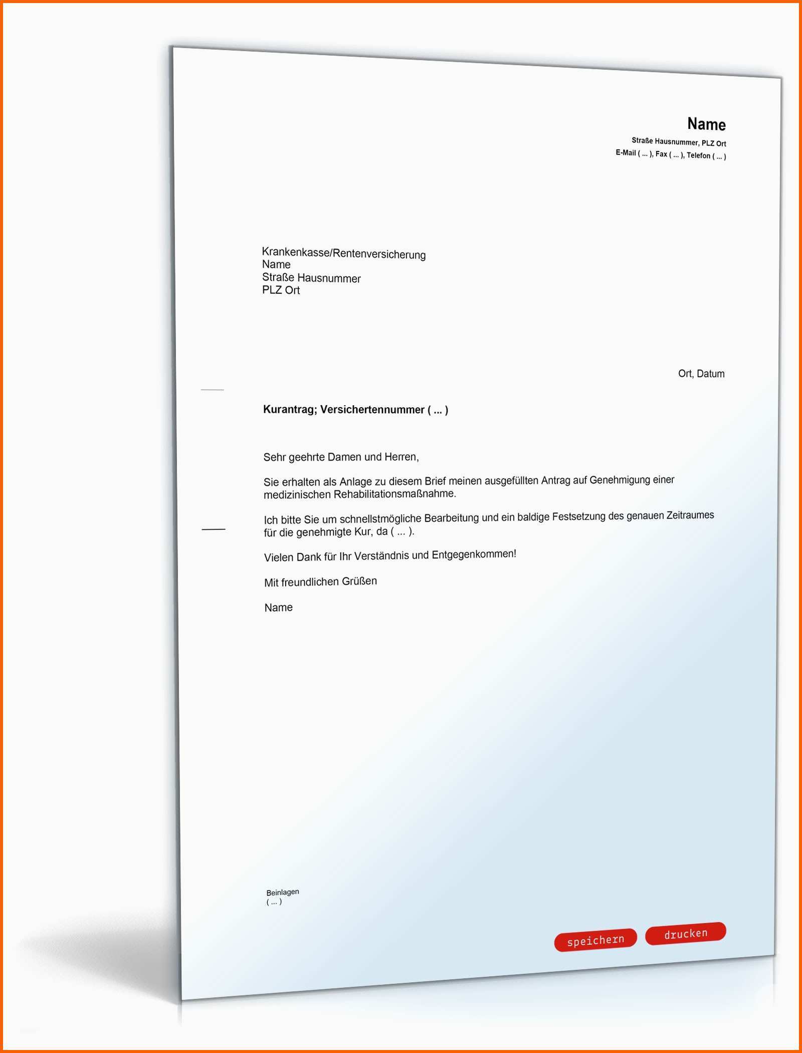 Schockieren Begleitschreiben Kurantrag Bei Krankenversicherung