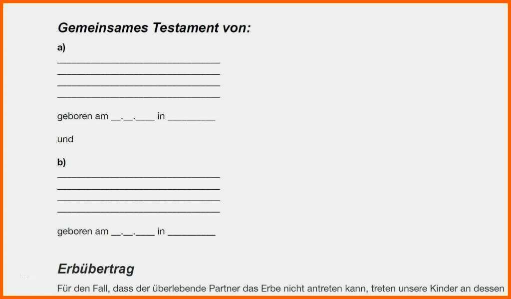 Schockieren Berliner Testament Vorlage Kostenlos Pdf Beste