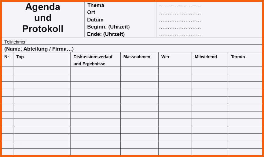 Schockieren Besprechungsprotokoll Vorlage