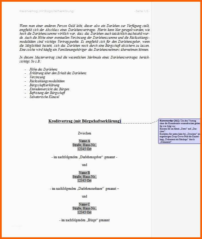 Schockieren Bürgschaft Vorlage Pdf – Vorlagen Kostenlos