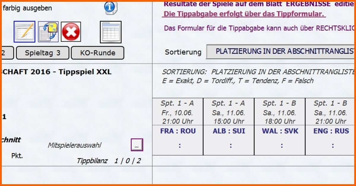 Schockieren Em Tippspiel 2016 Xxl Für Excel Download – Giga