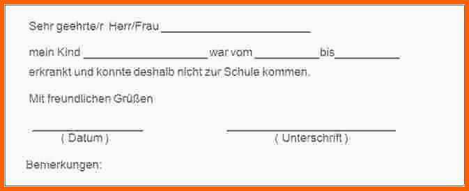 Schockieren Krankmeldung Schule Vorlage Luxus 5