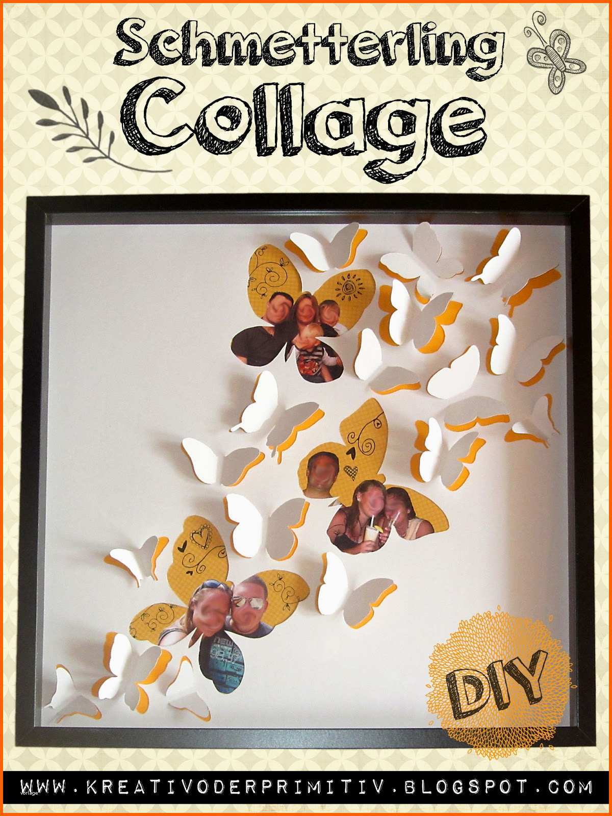 Schockieren Kreativ Oder Primitiv Schmetterling Collage