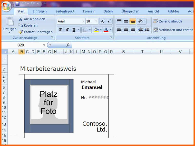 Schockieren Mitarbeiterausweis