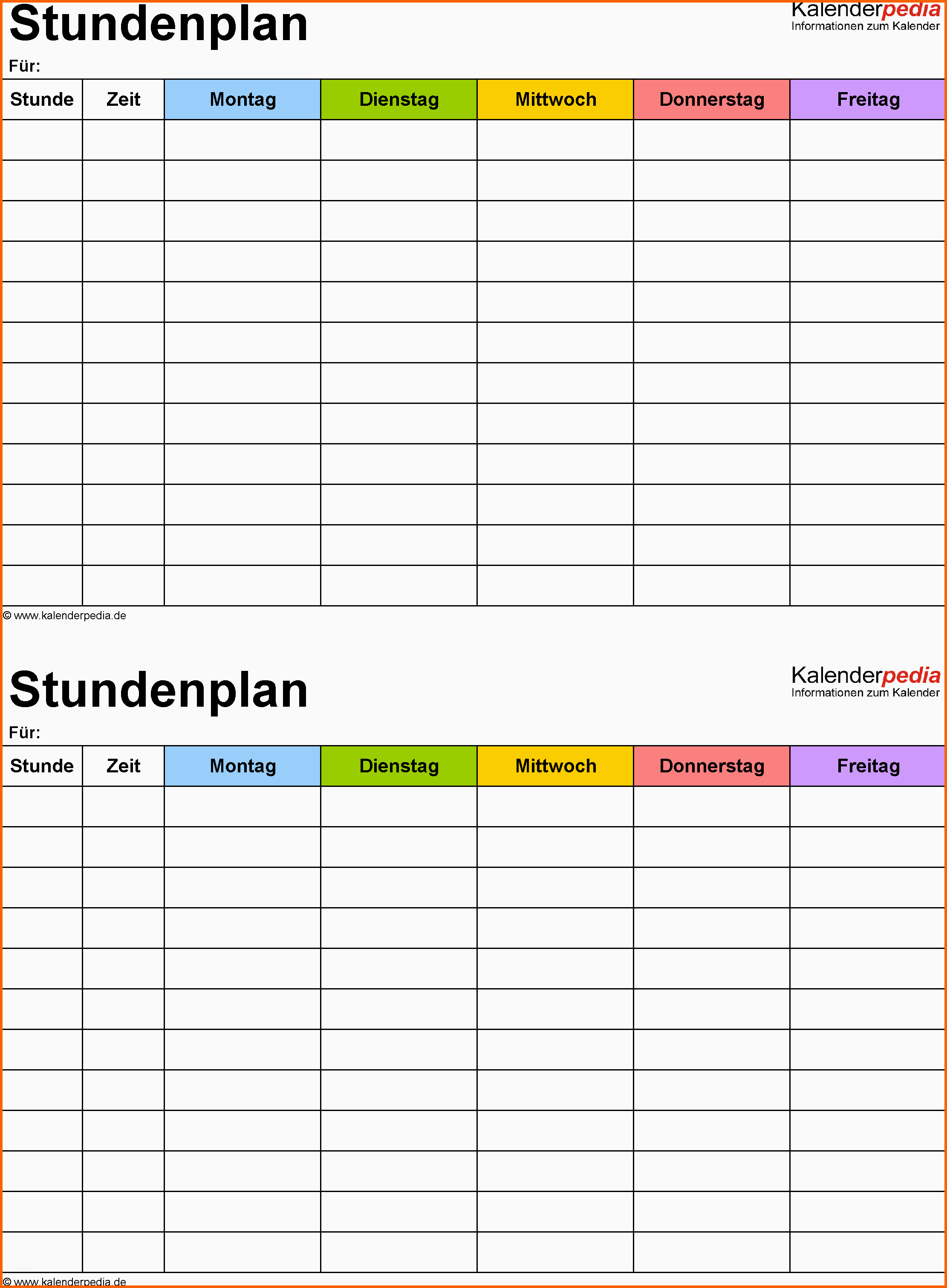 Schockieren Stundenplan Vorlagen Word Zum Download & Ausdrucken