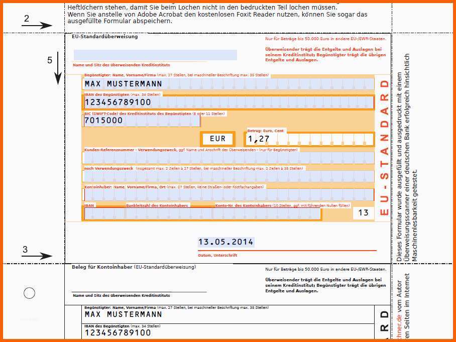 Schockieren Überweisungsträger Pdf Vorlage Download – Kostenlos – Chip