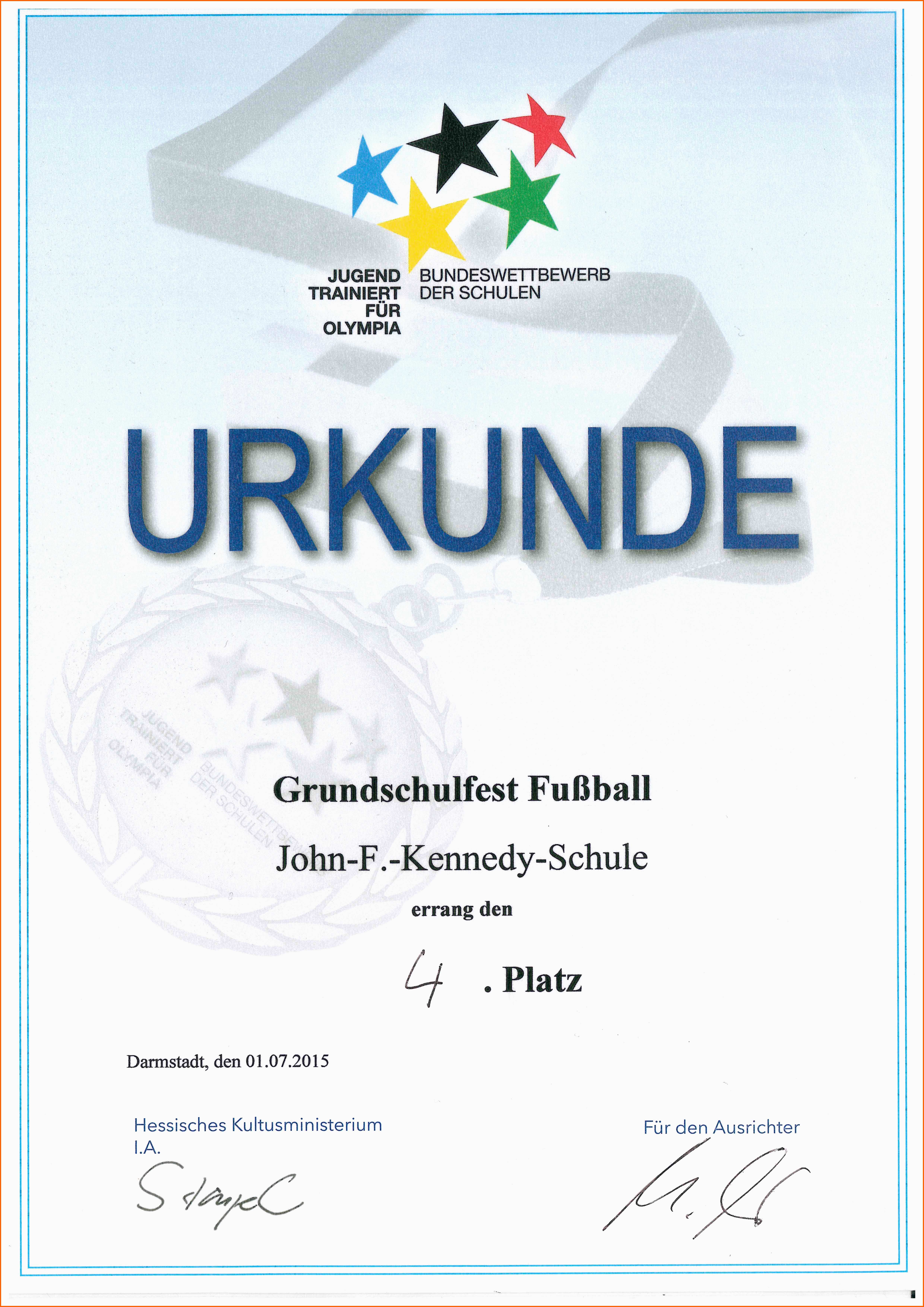 Schockieren Urkunde Fussball