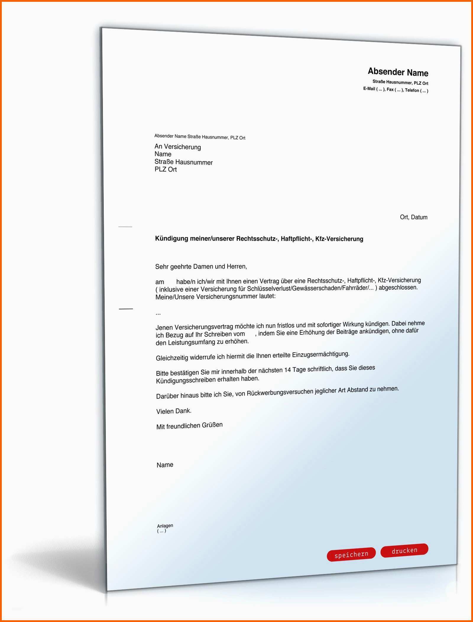 Schockieren Versicherung Kündigen Vorlage Allianz