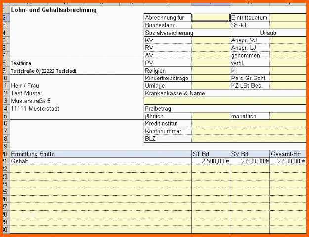 Schockieren Vorlage formular Für Lohn Und Gehaltsabrechnung