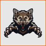 Schockieren Wolf Esport Gaming Mascotte Logo Sjabloon
