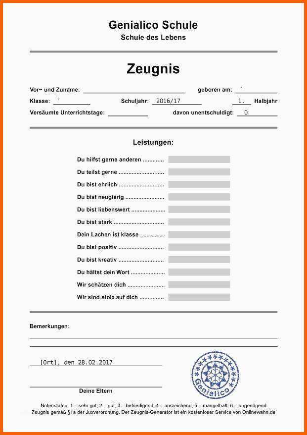 Schockieren Zeugnis