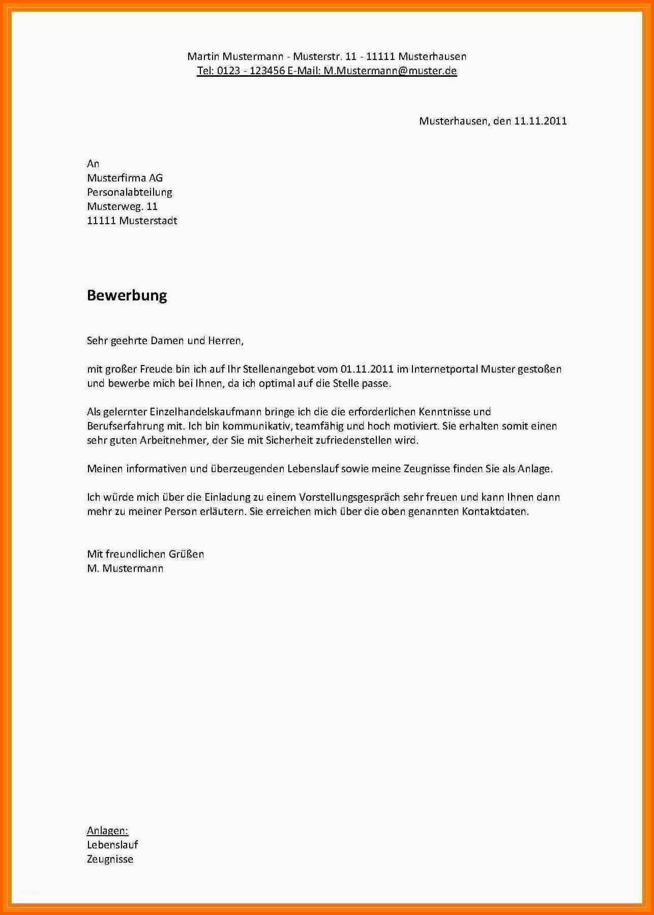 Selten 11 Bewerbungsschreiben Nach Ausbildung Muster