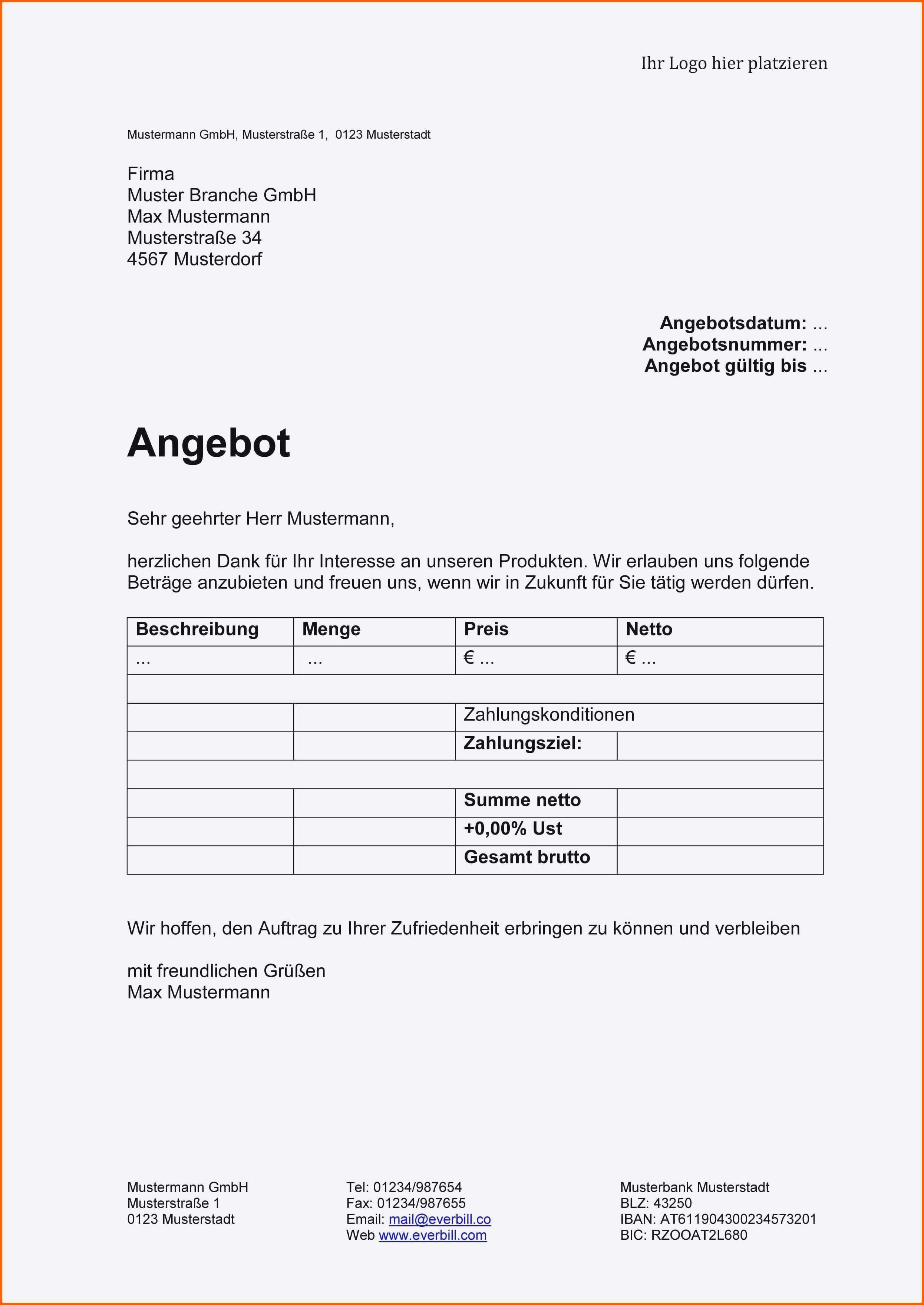 Selten 12 Angebot Einholen Vorlage