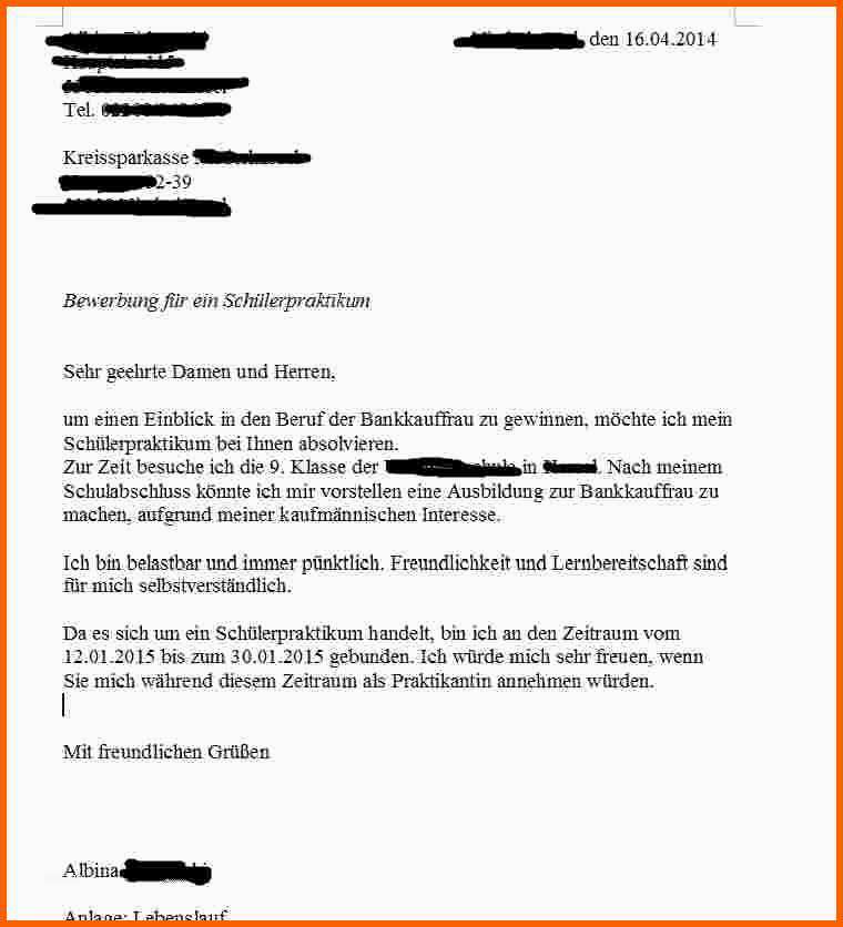 Selten 13 Praktikumsbewerbung Muster