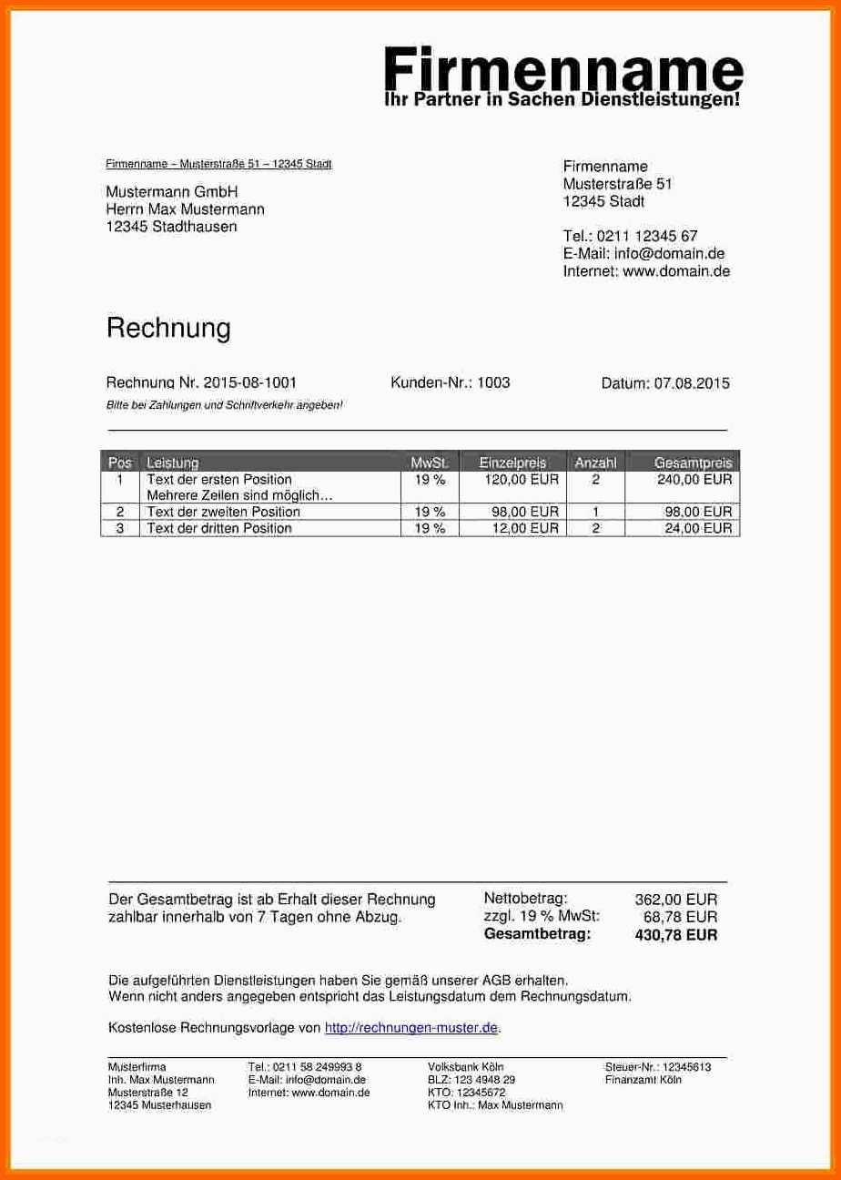 Selten 16 Rechnung Stellen Vorlage