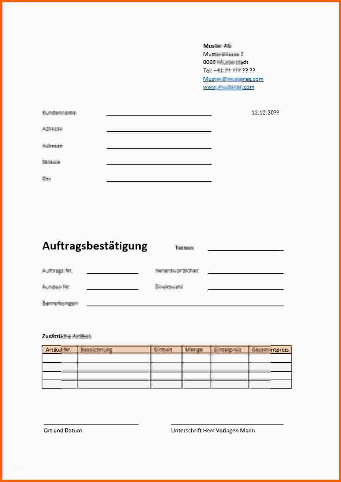 Selten 17 Auftragserteilung Vorlage