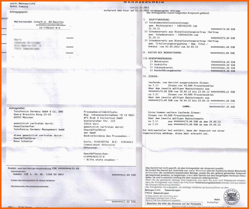 Selten Bfs Mahnbescheid Erhalten Inkasso Mahnung
