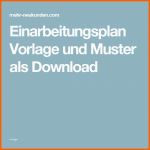 Selten Einarbeitungsplan Vorlage Und Muster Als Download