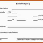 Selten Entschuldigung Schule Vorlage Krank Angenehm Downloads