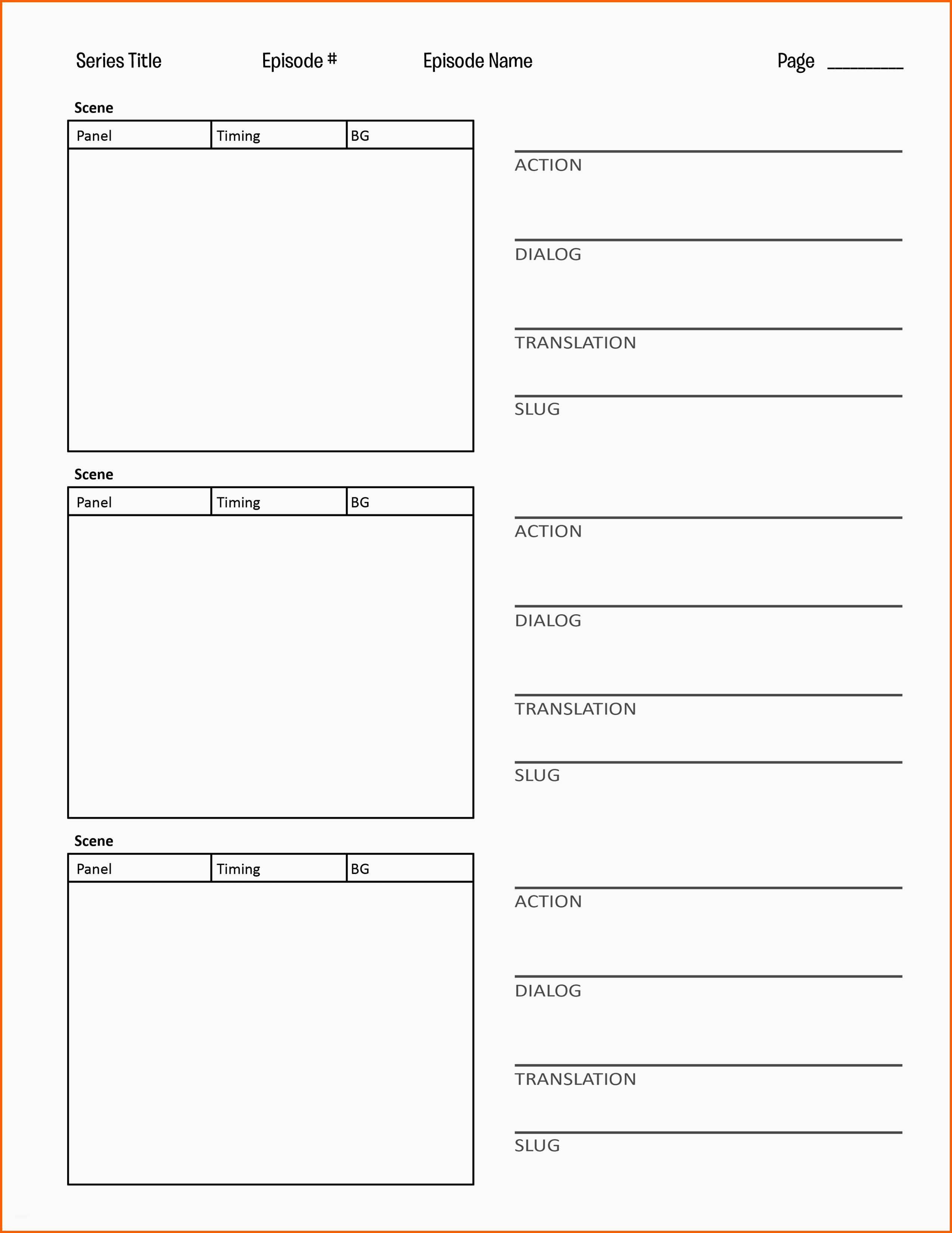 Selten Erfreut Storyboard Vorlage Word Dokument Galerie Entry