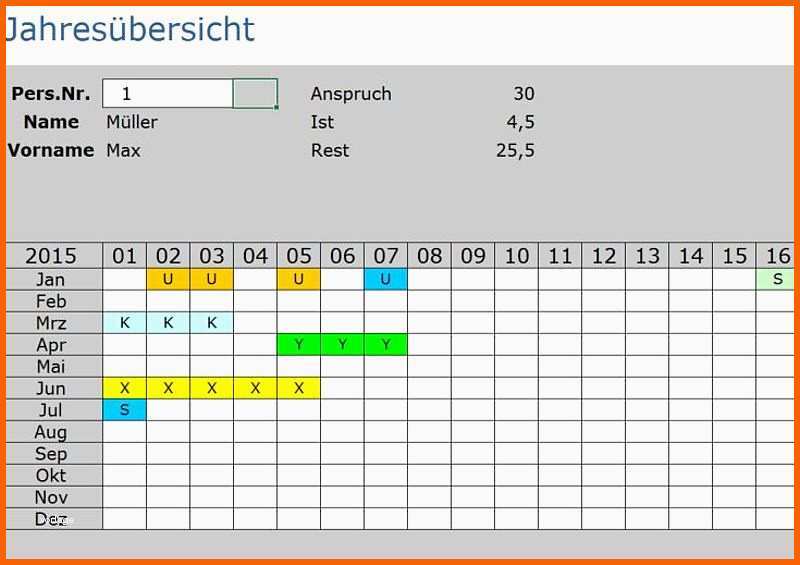 Selten Excel Urlaubsplaner Zur Abwesenheitsverwaltung