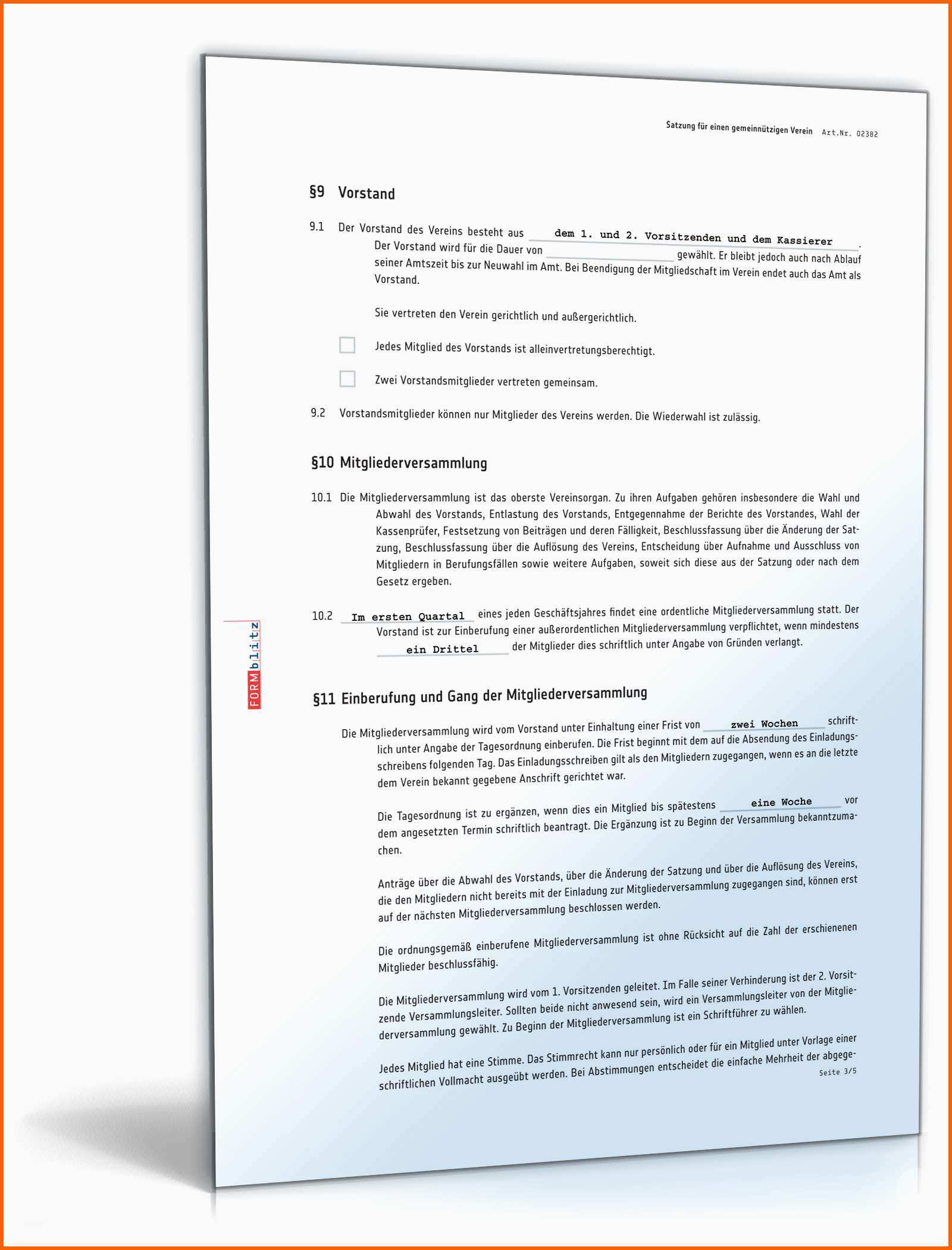 muster vereinssatzung